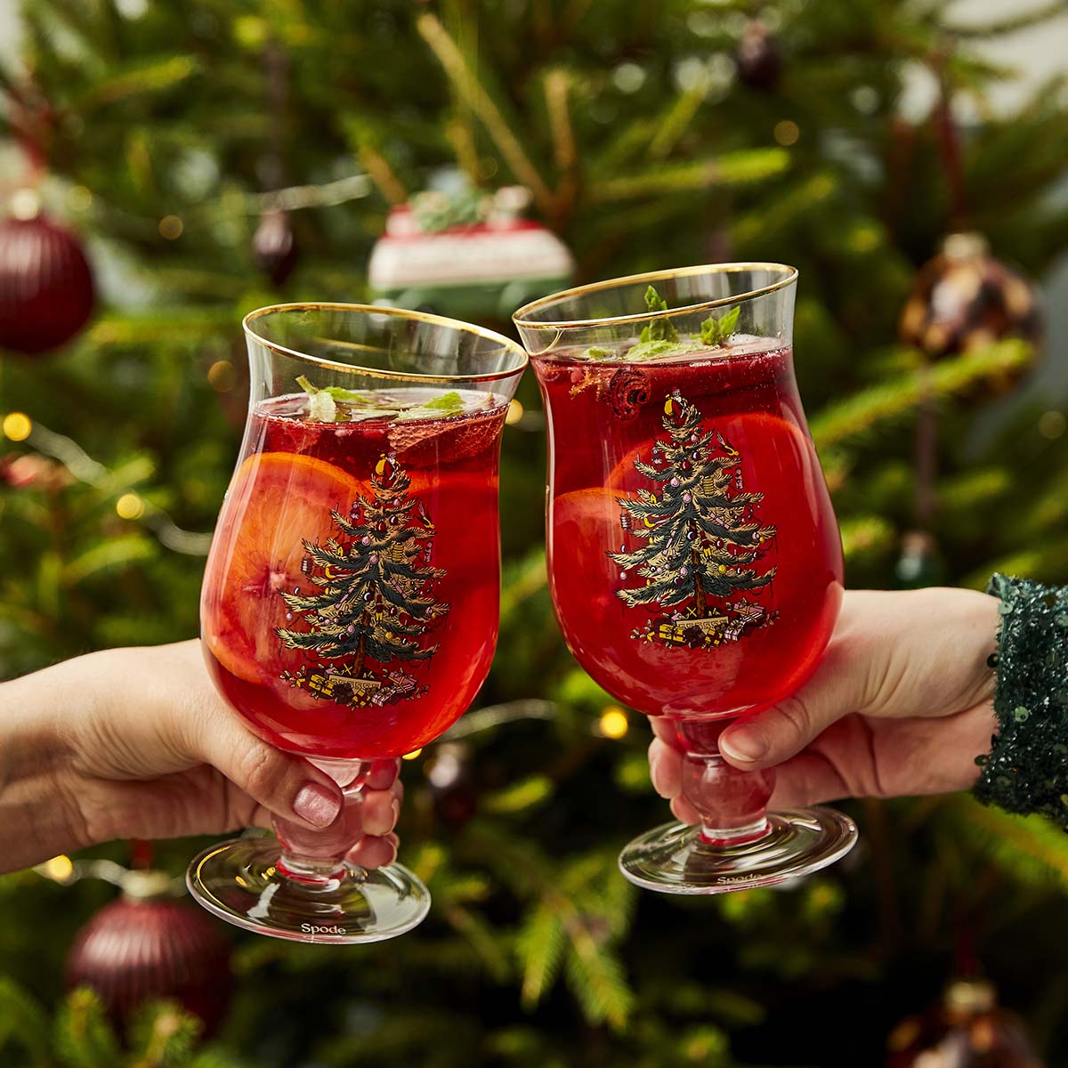 Christmas Tree Tulip Glasses Set of 4 image number null